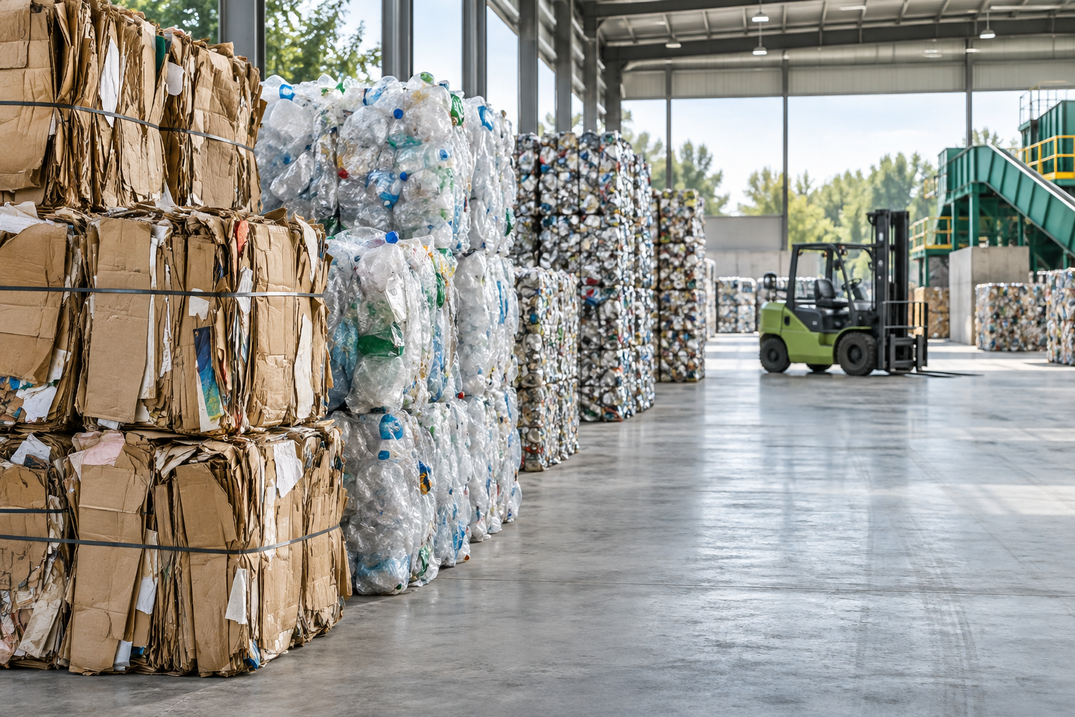 Organized recyclable materials for waste trading